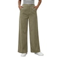 thumbnail image 3 of ClodeEU Womens High Waisted Corduroy Pants With Button,Baggy Casual Wide Leg Trouse With Pockets Khaki,Womens Plus M, 3 of 9