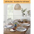 thumbnail image 5 of 13 Inch Round Placemats Set of 6, Grey Christmas Non Slip Heat Insulation PP Table Mats, Vintage Farmhouse Pine Tree Snowflakes Washable Place Mats for Kitchen Dining Party Table Decor, 5 of 7