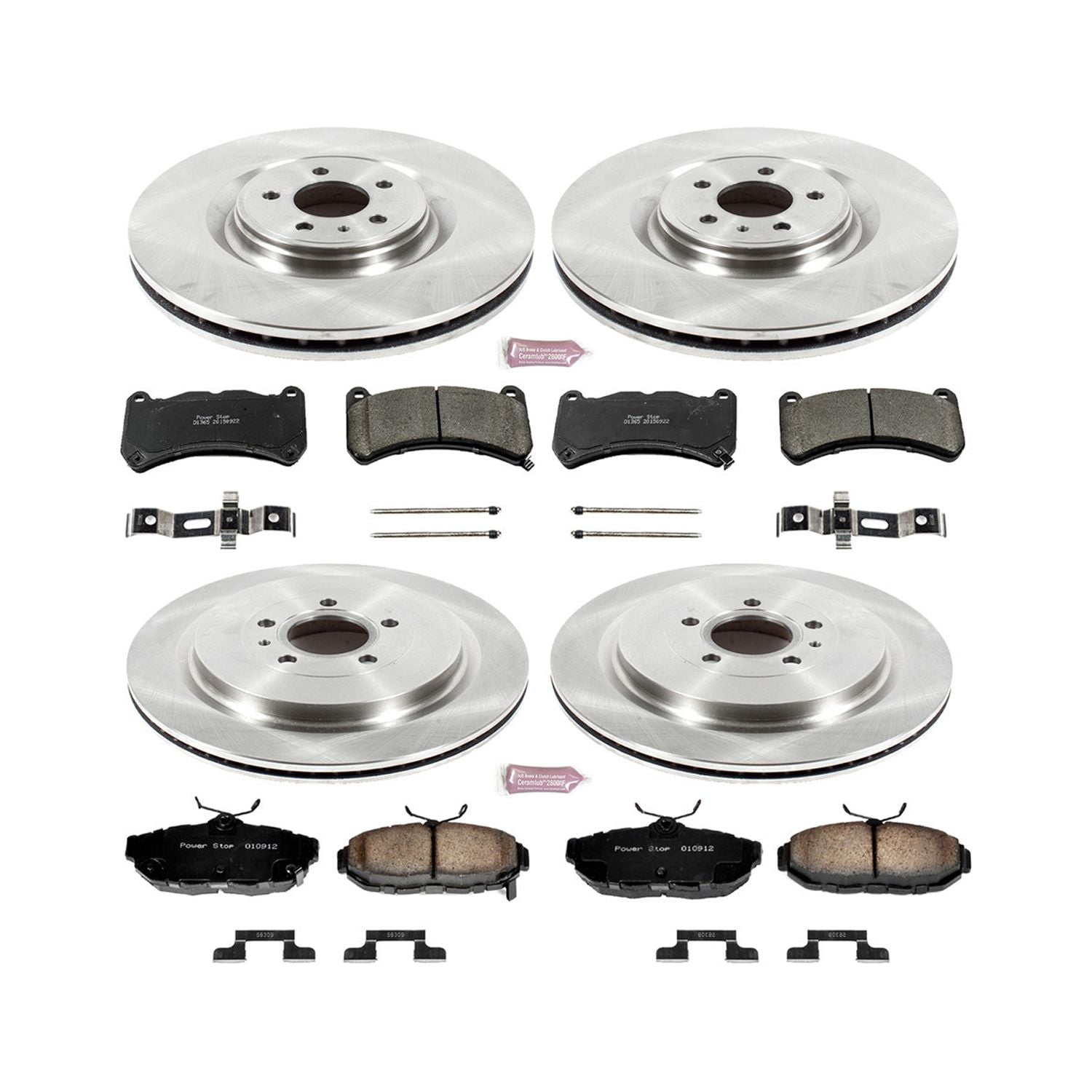 PowerStop Front and Rear Stock Replacement Brake Pad and Rotor Kit Fits: FORD Select Models KOE6401