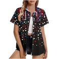 thumbnail image 2 of LWITHSZG 4th of July Short Sleeve Button Down Patriotic Shirts for Women Dressy Casual Lapel Collar Plus Size Graphic Tees, 2 of 5