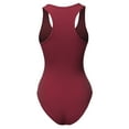 thumbnail image 3 of A2Y Women's Fashion Basic Premium Cotton Racerback Tank Body Suit Cabernet XL, 3 of 5