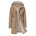thumbnail image 6 of HappyYEE Women's Rain Coat with Drawstring Waist Plaid Lined Hooded Windbreaker Lightweight Waterproof Rain Jacket with Pockets XXL, 6 of 9