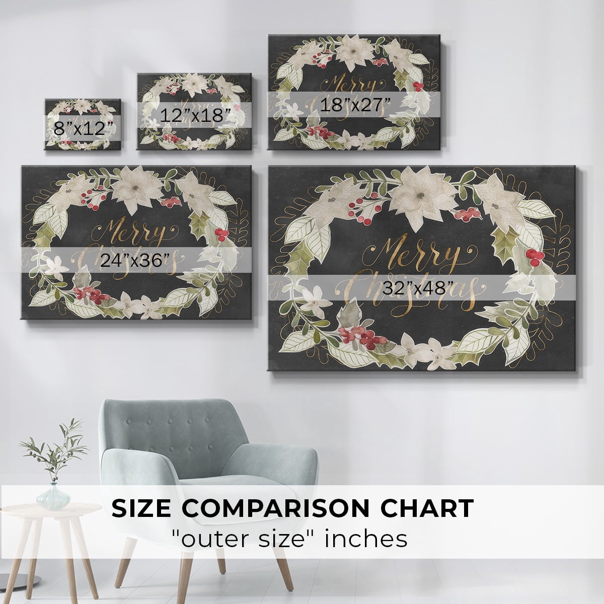 Gilded Christmas Collection A- Gallery Wrapped Canvas