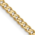 thumbnail image 1 of 14K Yellow Gold 2.2mm Flat Beveled Curb Chain (26 X 2.2) Made In South Africa fbu060-26, 1 of 5