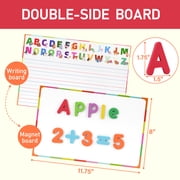 LotFancy Magnets Alphabet Letters and Numbers Kit 253 Pcs w/Magnet Board for Kids Spelling, Learning