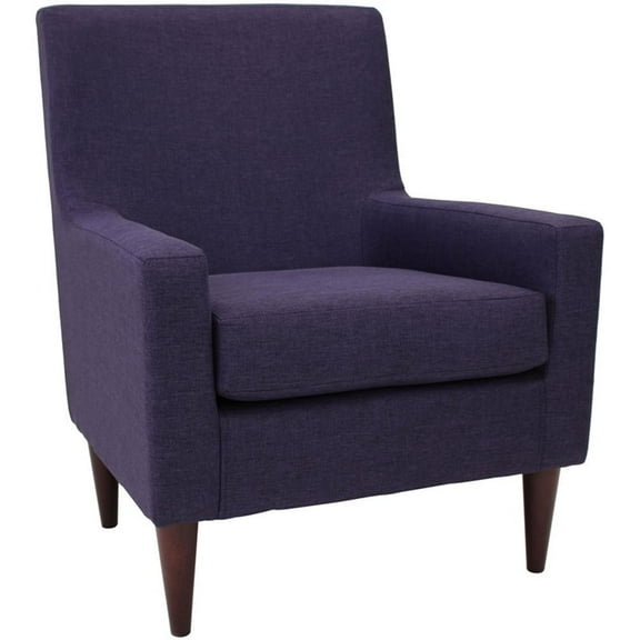 Pemberly Row Traditional Fabric and EPS Arm Chair in Eggplant Purple