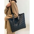 thumbnail image 5 of CoCopeaunt Tote Bag Large Down Padded Handbag Women Men Stylish Rhombic Shoulder Bag Quilted Hobo Bag, 5 of 7