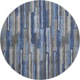 thumbnail image 2 of Addison Rugs Mayfield Washable Transitional Vertical Bars Blue Round Rug, 8' x 8', 2 of 5