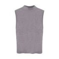 thumbnail image 4 of Women's Rib Knit Crop Top Y2K Sleeveless Tank Tops Grey One Size, 4 of 4