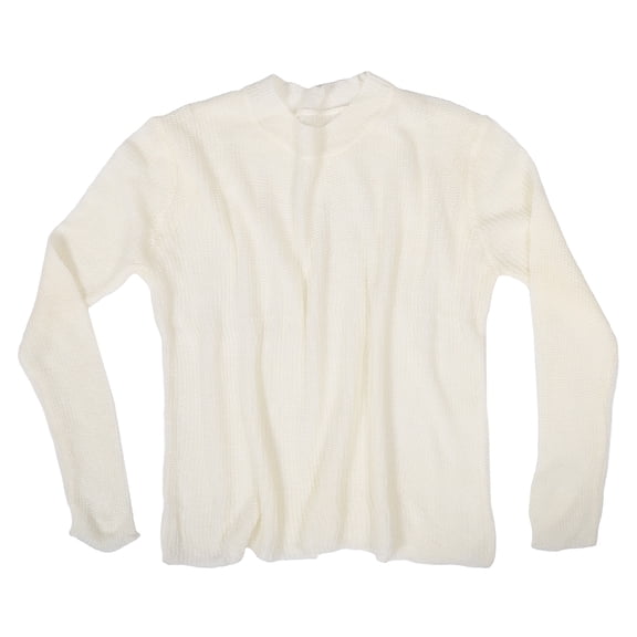 FONDOTIN Women's Casual White Cotton Knit Sweater, Lightweight Loose Fit Sleeve Top for Everyday Comfort and Stylish Look