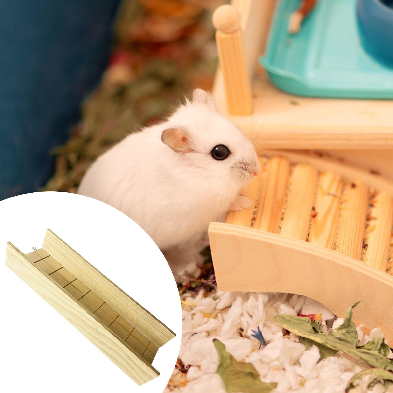 EHJRE Hamster Wooden Ladder Climbing Bridge Bridge Accessory Wooden Chew Stick Creative Climbing Toy Cage Decoration for Hamsters, Gerbils, Degus, And Ferre 12.5cmx40cm