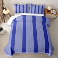 thumbnail image 2 of Castle Fairy Bohemian Thin Vertical Stripe Quilt Full 3-Piece,Boho Wide Band Full Bedspread Sets,Navy White,1 Coverlet and 2 Pillowcases, 2 of 7