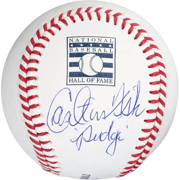 Carlton Fisk Boston Red Sox Autographed Hall of Fame Logo Baseball with "Pudge" Inscription - Fanatics Authentic Certified