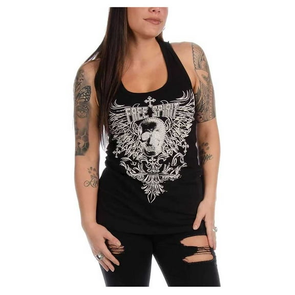 Liberty Wear Women's Embellished Free Spirit Tank Top, Twisted Racerback (XL)