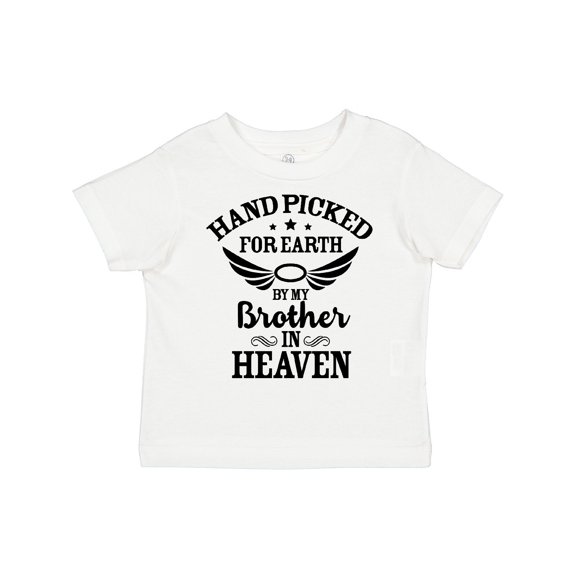 Inktastic Handpicked for Earth by My Brother in Heaven Angel Wings Boys or Girls Toddler T-Shirt