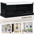 thumbnail image 5 of Storage Bench, with 2 Drawers and 2 cabinets, Wooden Storage Bench with Removable Cushion, Locker Shoe Stool, Bedroom, Entrance, Living Room, Hallway(Black), 5 of 7