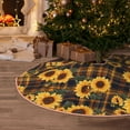 thumbnail image 5 of Rateoe Brown Blue Plaid Sunflower Pattern Christmas Tree Skirt with Ties , Christmas Tree Decorations, Farmhouse Christmas Decor Xmas Holiday Decorations-48", 5 of 6