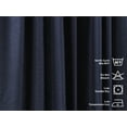 thumbnail image 2 of 3S BROTHERS Solid Linen Look Curtains Drapes Home Decorative Set of 2 Panels Linen Window Curtains Hanging Back Tap & Rod Pocket Nursery Room Bedroom Office - Navy Blue 52"x63" Each, 2 of 7