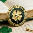 thumbnail image 6 of Four Leaf Clover Good Luck Coin - Wealth Success Health Peace Gift for Family Friends - Relief Design Wallet Ornament, 6 of 6