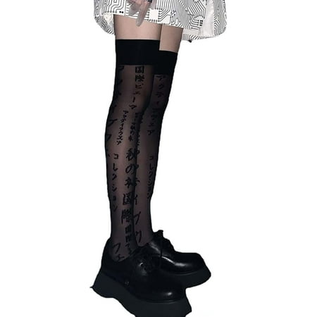 

DanceeMangoos Goth Tights Goth Tights for Women Gothic Tights Goth Accessories Gohtic Clothing Knee High Tights Women
