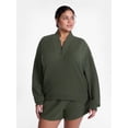 thumbnail image 2 of Avia Women's and Women's Plus Ribbed Ottoman Quarter Zip Sweatshirt, Sizes XS-4X, 2 of 6