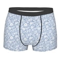 thumbnail image 4 of Goofa Gray White Floral Printed Men's Boxer Briefs Underwear, Moisture-Wicking Underwear, Trunk,Soft and Breathable Cotton Underwear-X-Large, 4 of 9
