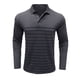 thumbnail image 2 of Blusa y camisa de manga larga con cuello vuelto para hombre, informal, con estampado de rayas, de poliéster, 2 of 6