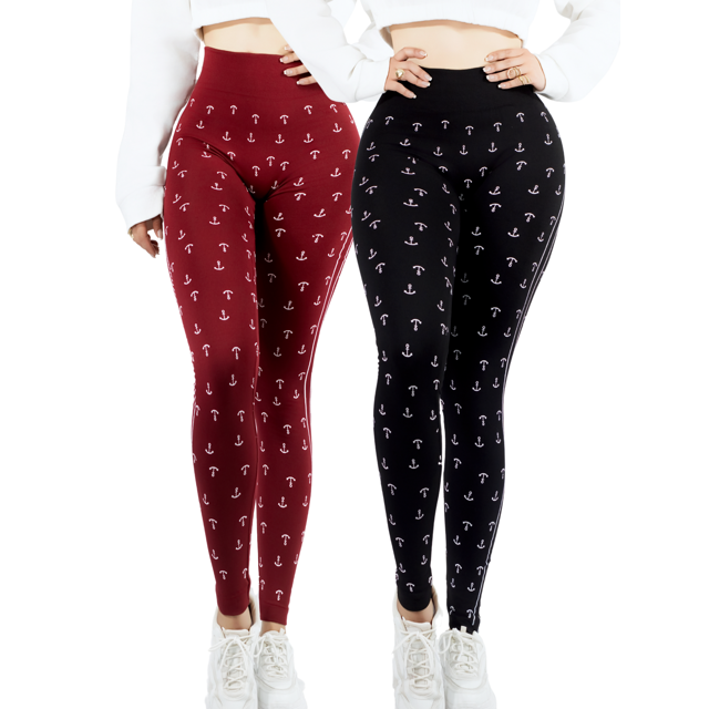 Set De 2 Leggings Casual o Deportivos Unitalla De Cintura Alta De Mujer En Color Sólido