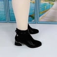 thumbnail image 6 of Zynoxe Boots for Women Soft Pu Leather Boots With Side Zipper Women Elegant Round Toe Ankle Boots Comfy Versatile Low Block Heel Dress Short Boots for Daily Black 5.5, 6 of 9