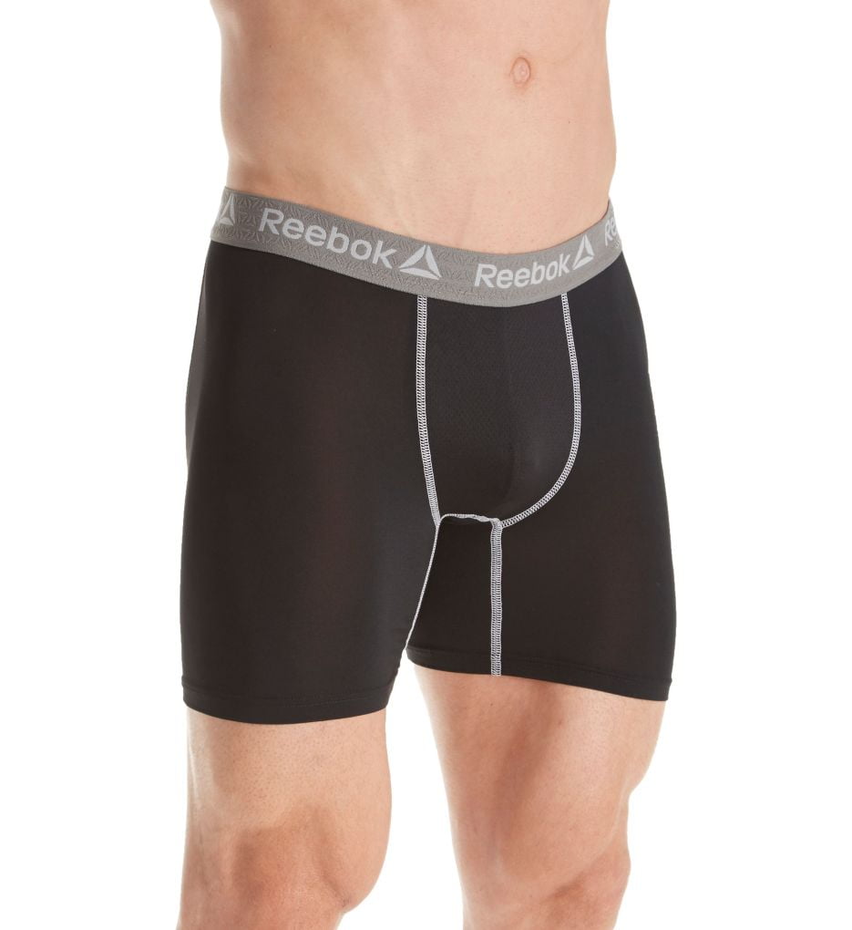 Details about   Reebok Boxer Performance Briefs 2 Pr Odor Protection Moisture Wicking Silverion 