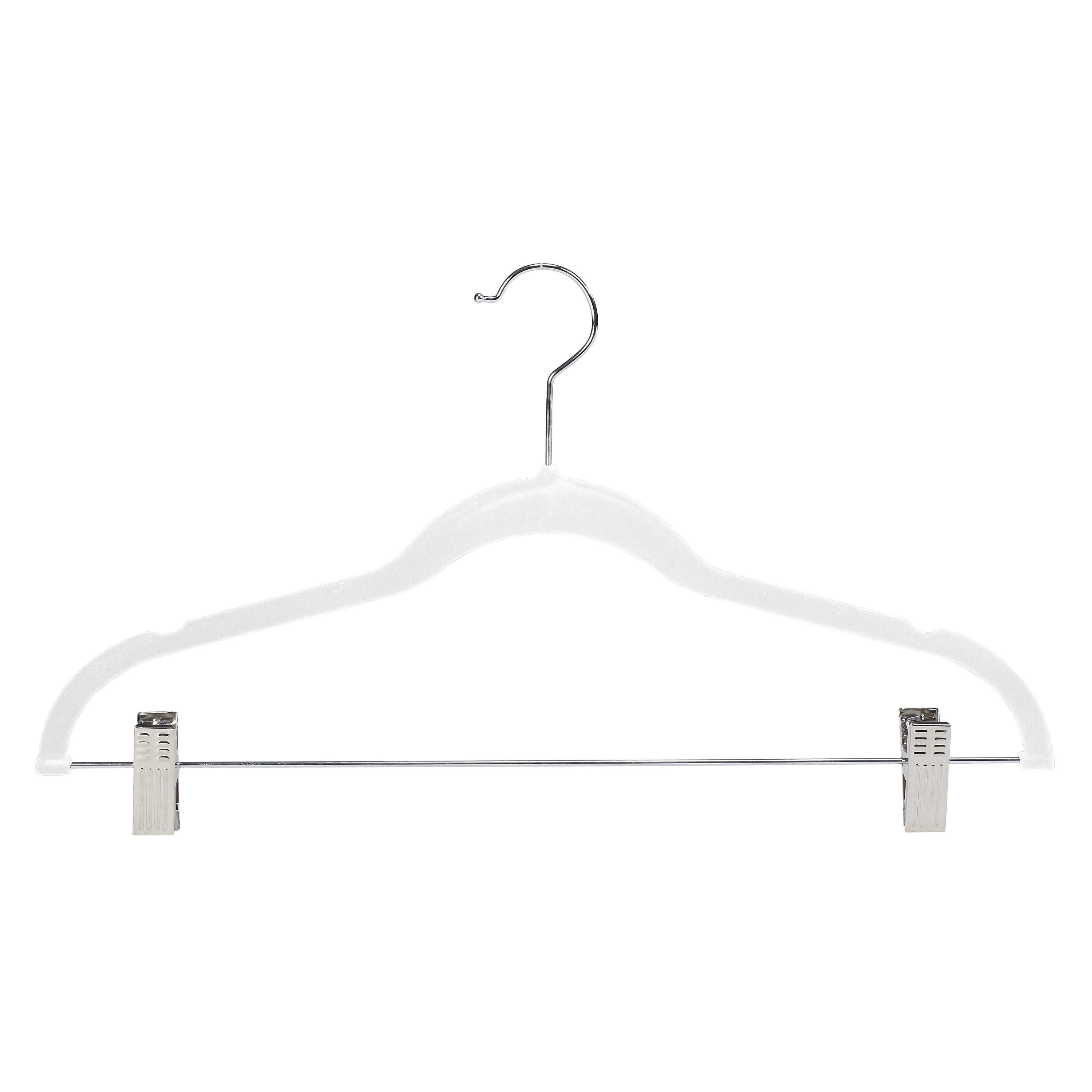 Abdo 60 Pack Velvet Skirt Hangers with Clips In Fuchsia, Clothes