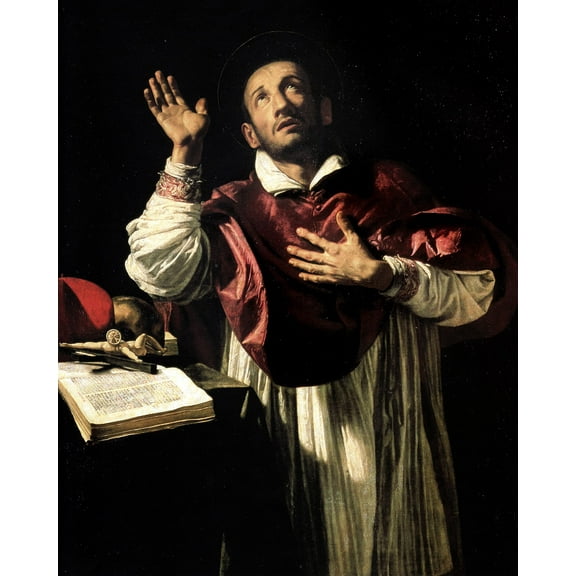 Catholic print picture - St Charles Borromeo - 8" x 10" ready to be framed