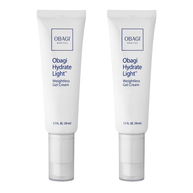 Crema en gel ligera y ligera Obagi Hydrate: humectante ligero para 24 horas de hidratación, sin aceite, hipoalergénica y apta para todo tipo de piel. Paquete de dos, 2 x 1.7 oz.