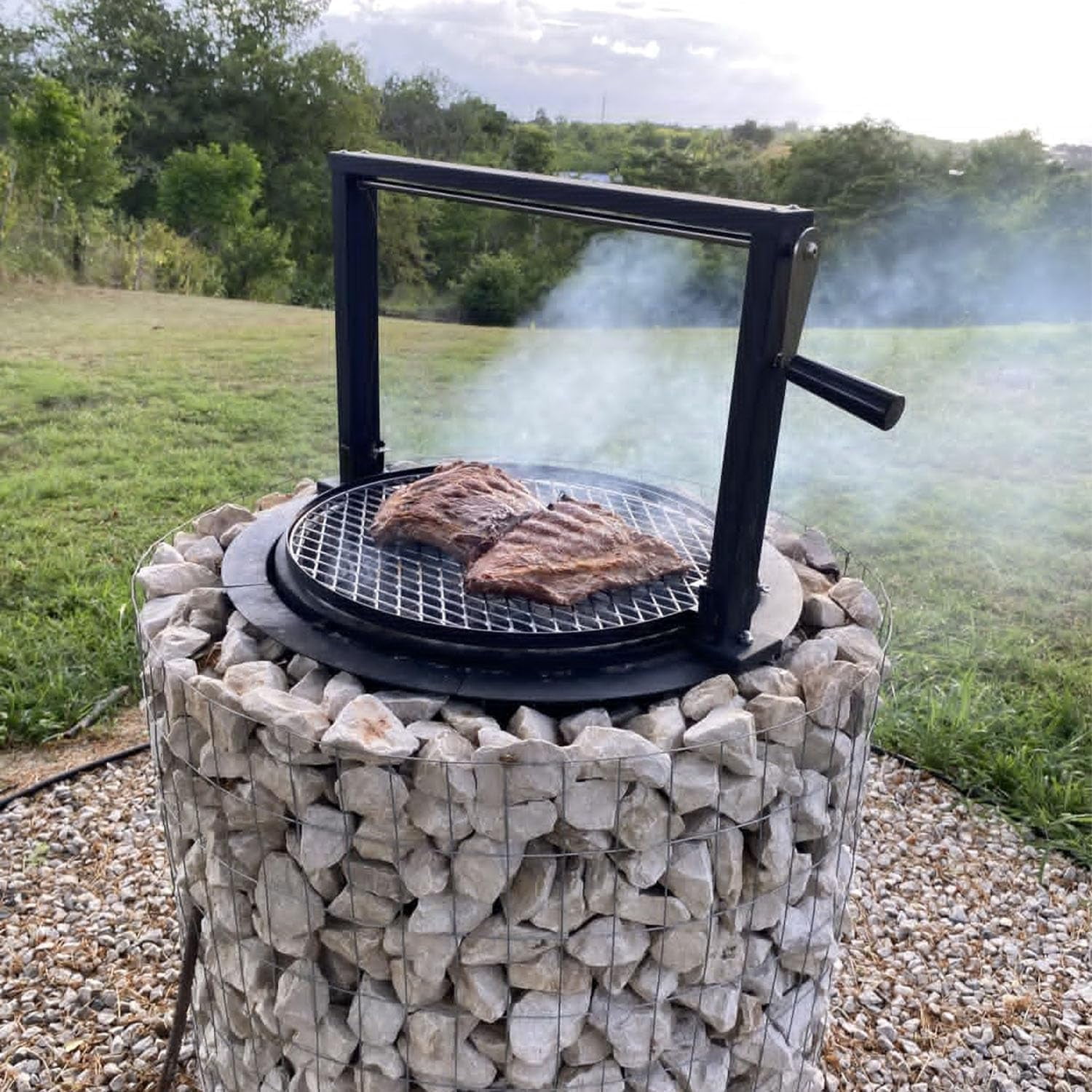 Round Metal Fire Pit Ring for DIY Campfire Wood Burning Insert Fire Pit Liner Heavy Duty Firepit Rim with Collar Support Bonfire Outdoor Camping Cooking Patio Backyard, Black 32"