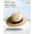 thumbnail image 2 of Zylioo Small Heads Straw Panama Hats,Fedora Beach Sun Hat for Petite Heads,Wide Brim Summer Travel Hat, 2 of 7