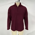 thumbnail image 4 of Wrtxtat Quarter Zip Corduroy Sweatshirt for Men Relaxed Fit Solid Color Pullover Striped Knit Long Sleeve Mock Neck Top Wine XXXL, 4 of 7