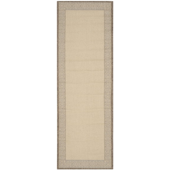 Safavieh Courtyard Donna Botanical Indoor/Outdoor Runner Rug, Natural/Brown, 2'3" x 6'7"