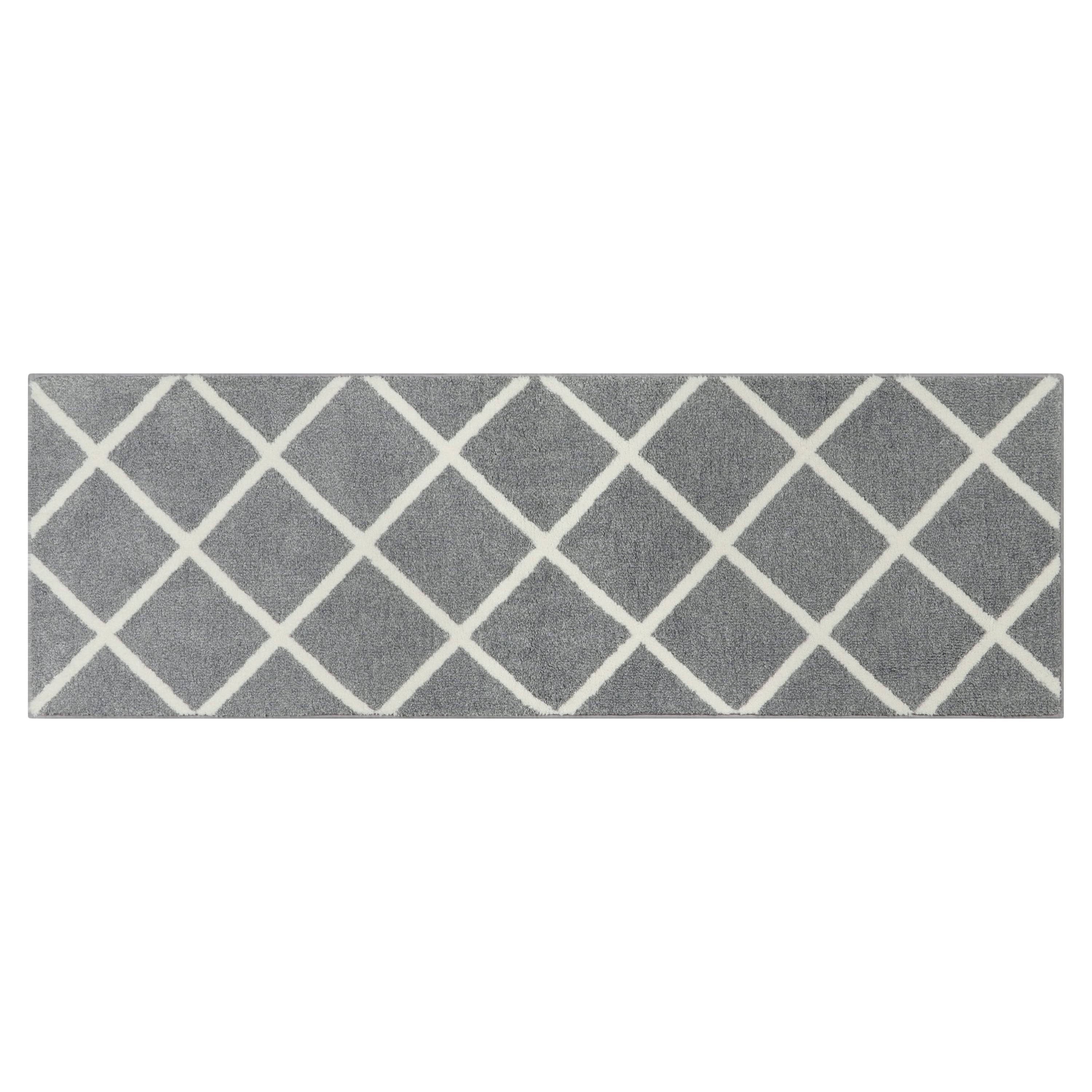 (2 pack) Mainstays Diamond Plush Grey Indoor 20" x 60" Runner Rug