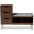 thumbnail image 3 of Baxton Studio Arielle Upholstered Shoe Storage Bench in Gray and Brown, 3 of 9