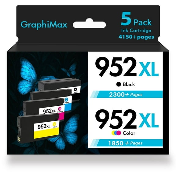 952XL Ink Cartridges Compatible for HP 952 952XL Combo Pack for OfficeJet Pro 8710 7740 8720 8210 8715 8702 7720 8730 8740 8216 8725 8700(5 Pack, 2 x Black, Cyan, Magenta, Yellow)