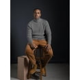 thumbnail image 2 of Grey Turtleneck Men Long Sleeve Knitted Shirt Ultra SoftTurtle Neck Sweater James For Men (XL), 2 of 6