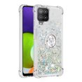 thumbnail image 2 of Funda para Samsung Galaxy A22 4G con Brillo Líquido Flotante, Purpurina, Parachoques y Anillo Giratorio Soporte, 2 of 5