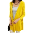 thumbnail image 2 of HBFAGFB Womens Cardigan Comfortable Long Sleeves Thin Spring Summer Jacket with Pockets Yellow Size One Size, 2 of 5