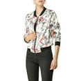 thumbnail image 5 of INSPIRE CHIC Women's Bomber Jacket Slim Fit Lightweight Zip Up Jacket L White, 5 of 9