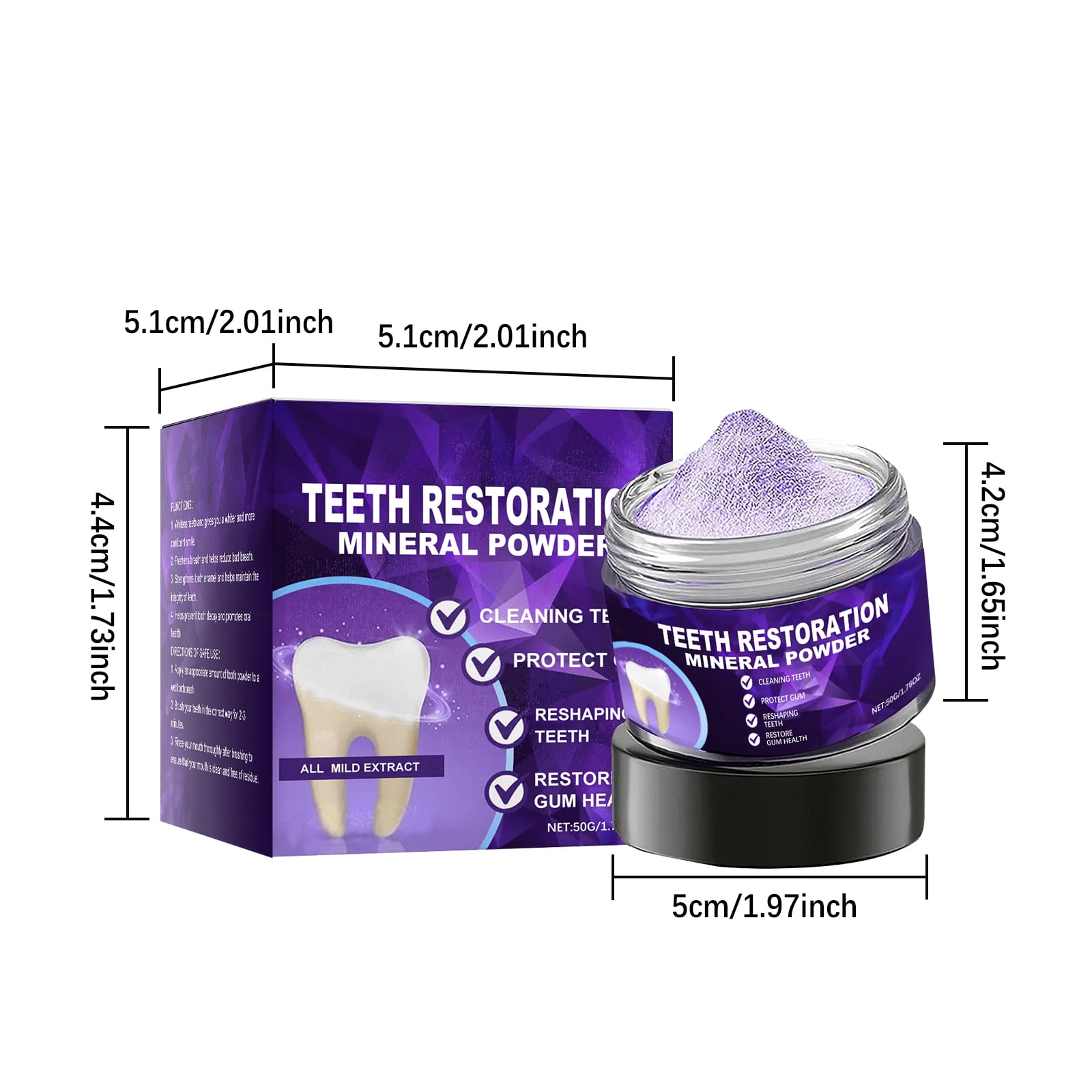 Alvantor Purple Tooth Power Teeth Whitening Enamel Safe 1.76oz