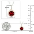 thumbnail image 2 of Dazzlingrock Collection 6.5mm Round Garnet & White Diamond Halo Pendant for Women with 18 Inch Silver Chain (0.10 ctw, Color I-J, Clarity I2-I3) in 10K Rose Gold, 2 of 3
