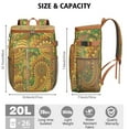 thumbnail image 3 of Vintage Boho Style Insulated Backpack Cooler with Paisley Floral Design, Leak-Proof & Waterproof, Keeps Drinks and Food Fresh, Great for Office, Beach, and Outdoors, 3 of 5