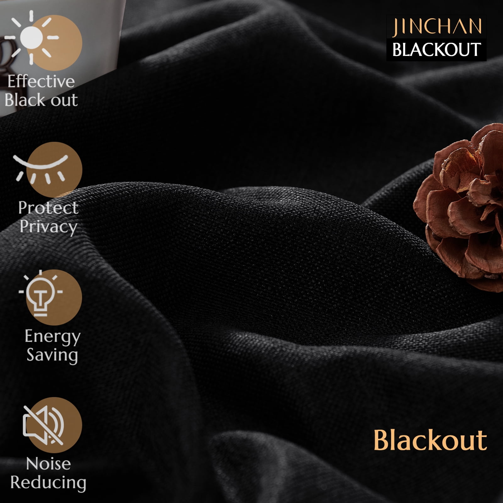 CURTAINKING Room Darkening Curtains 95 inch Black Bedroom Living Room Window Curtain Set Thermal Insulated Drapes Grommet Top 2 Panels