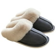 thumbnail image 1 of Winter Slides Fuzzy Unisex Non-skid Thickened House Sandals Slip on Slippers, 1 of 10