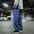 thumbnail image 6 of XUNHAO Mens Jeans Fashion Casual Solid Denim Straight Pants Tassel Pant Leg Zipper Fly Pocket Trousers Comfortable And Versatile Wear, 6 of 8